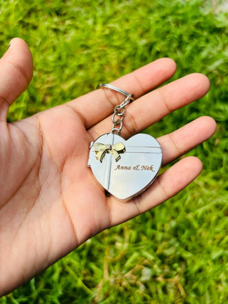 Personalized Heart Shape Photo Keychain